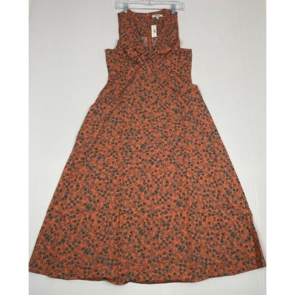 Madewell Stephanie Dress Twist-Front Midi Dress Floral Sunset Haze Size 14 NEW